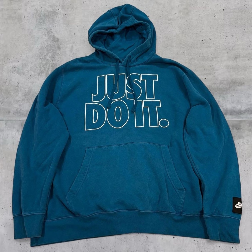Nike Just Do It Logo Hoodie Sweatshirt in Teal